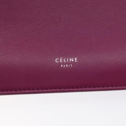 Celine Clasp Crossbody Bag Leather, PURPLE, LEATHER, Crossbody bag
