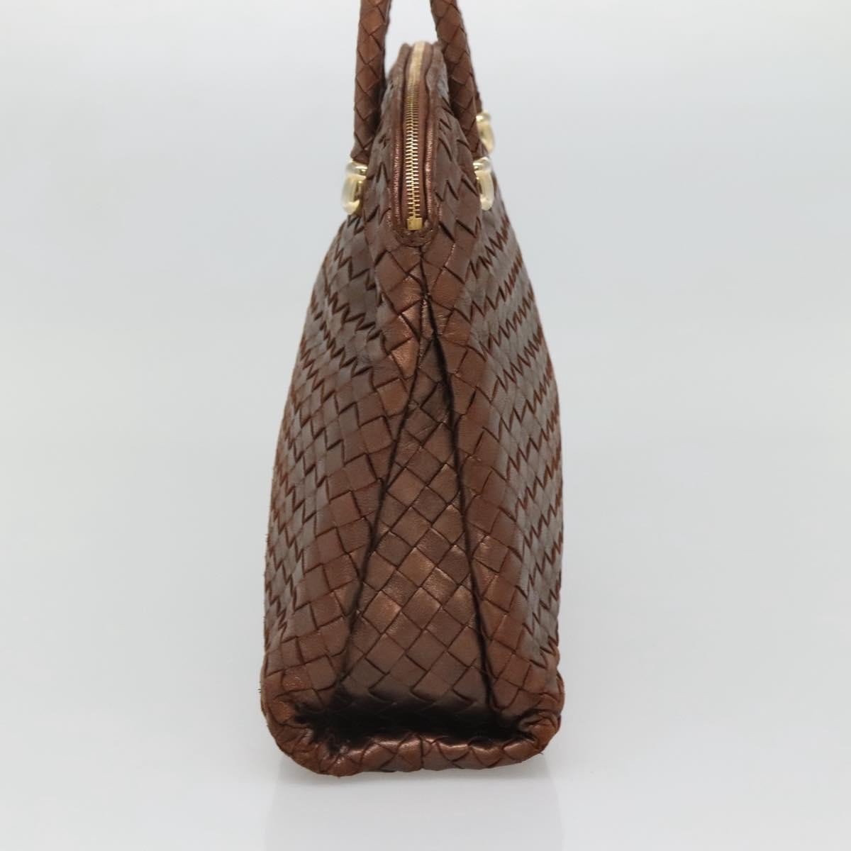 Bottega Veneta Intrecciato Leather, BROWN, LEATHER, Handbag
