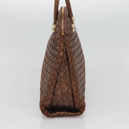 Bottega Veneta Intrecciato Leather, BROWN, LEATHER, Handbag