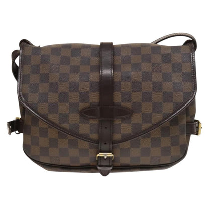 Louis Vuitton Saumur Handbag Damier, BROWN, CANVAS, Handbag