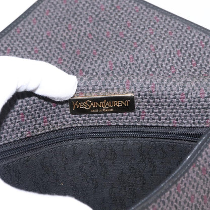 Saint Laurent Vintage Shoulder Bag Canvas, BLACK, CANVAS, Shoulder bag