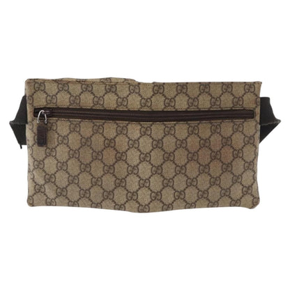 Gucci Vintage Double Belt Bag GG Canvas with Leather, BEIGE, CANVAS, Clutche & pouche