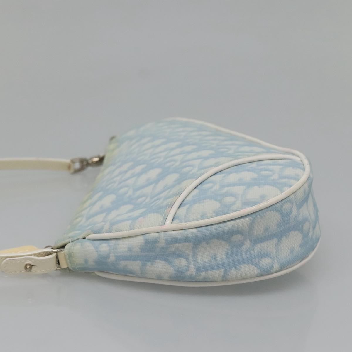 Christian Dior Vintage Saddle Bag Diorissimo Canvas, BLUE, CANVAS, Crossbody bag