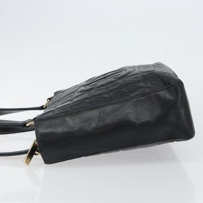 Chanel Chocolate Bar CC Tote Quilted Leather, BLACK, LEATHER, Tote bag