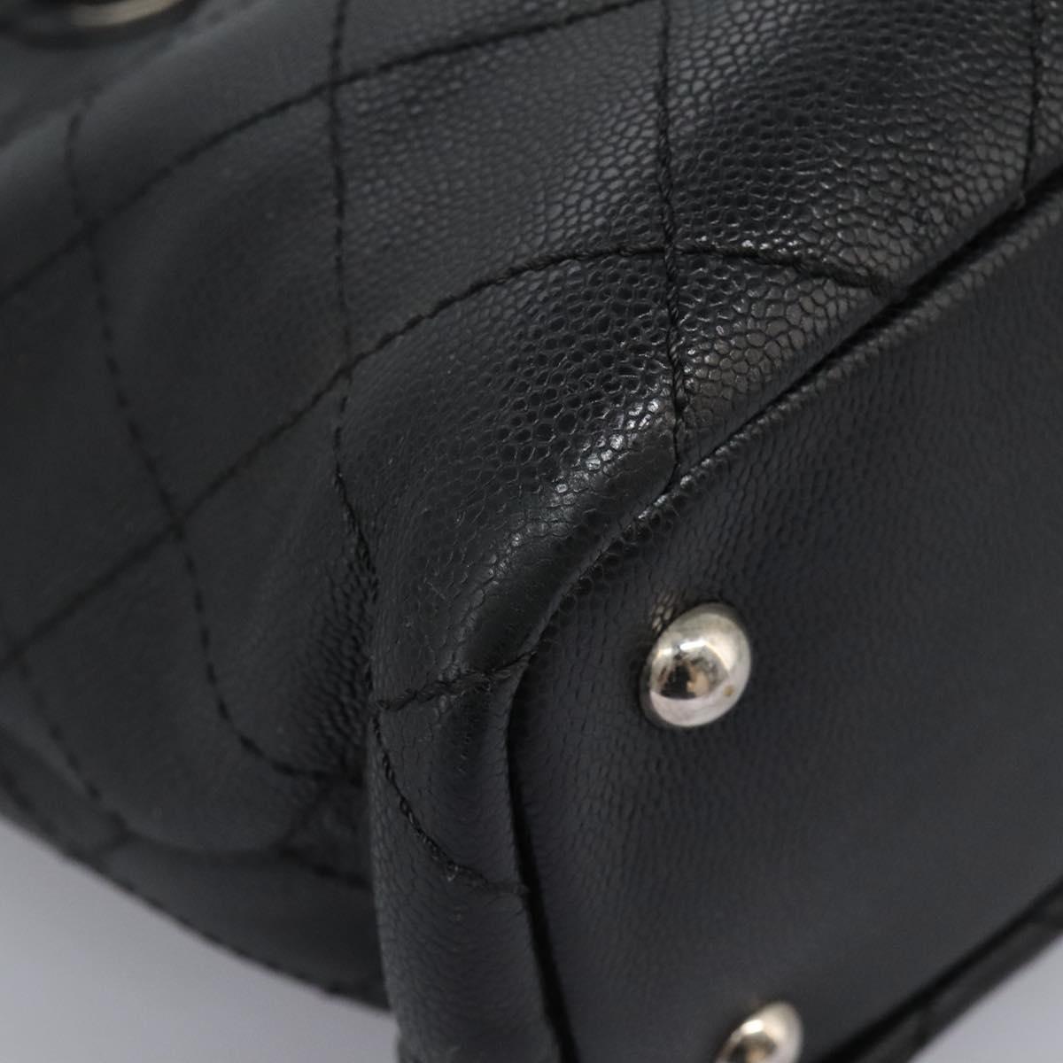 Chanel Fever Tote Quilted Caviar, BLACK, LEATHER, Tote bag