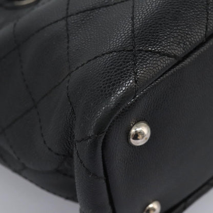 Chanel Fever Tote Quilted Caviar, BLACK, LEATHER, Tote bag