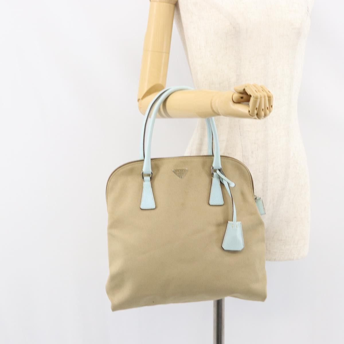 Prada Vintage Handbag Canvas, BEIGE, CANVAS, Handbag