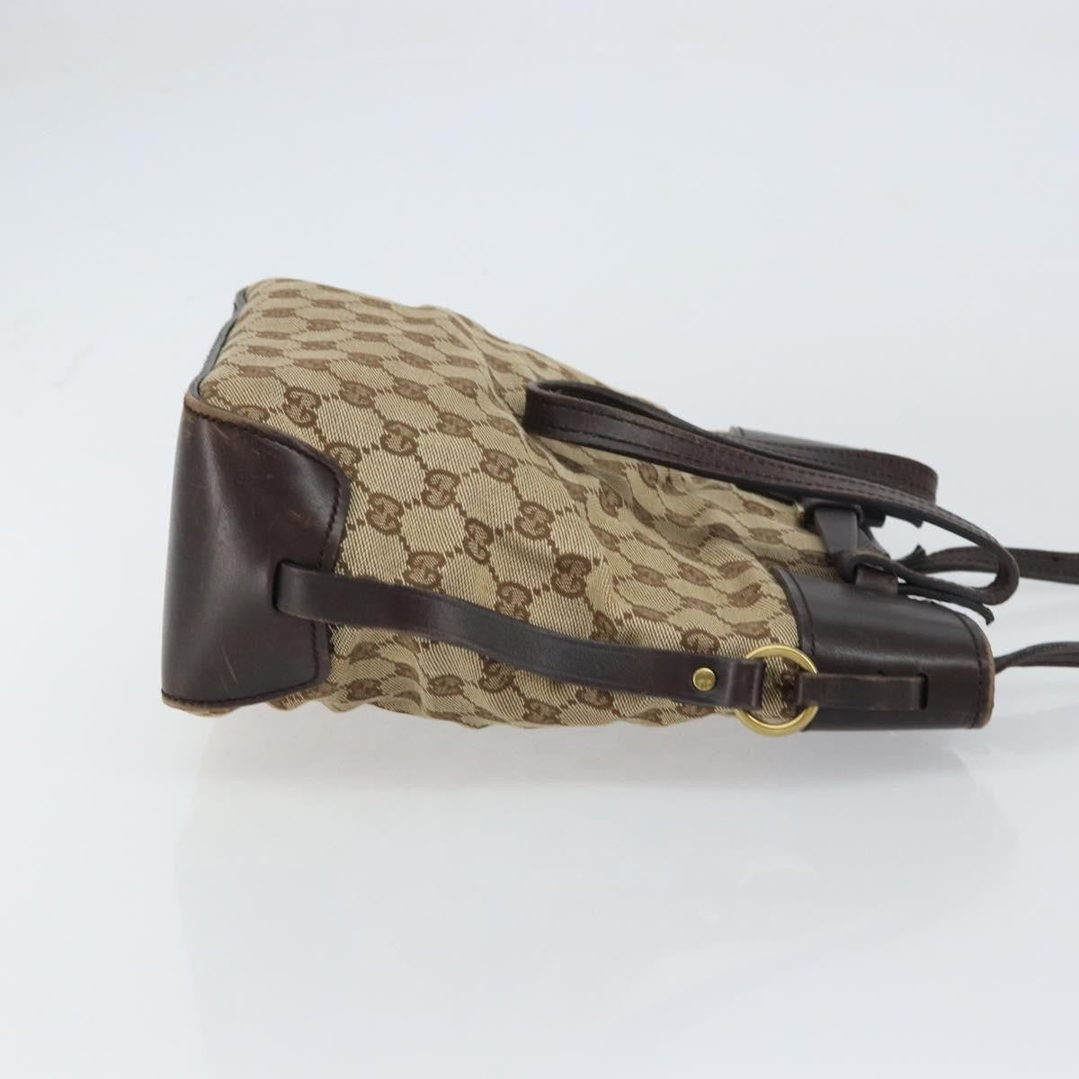 Gucci Belted Bucket Tote GG Canvas with Leather, BEIGE, CANVAS, Tote bag