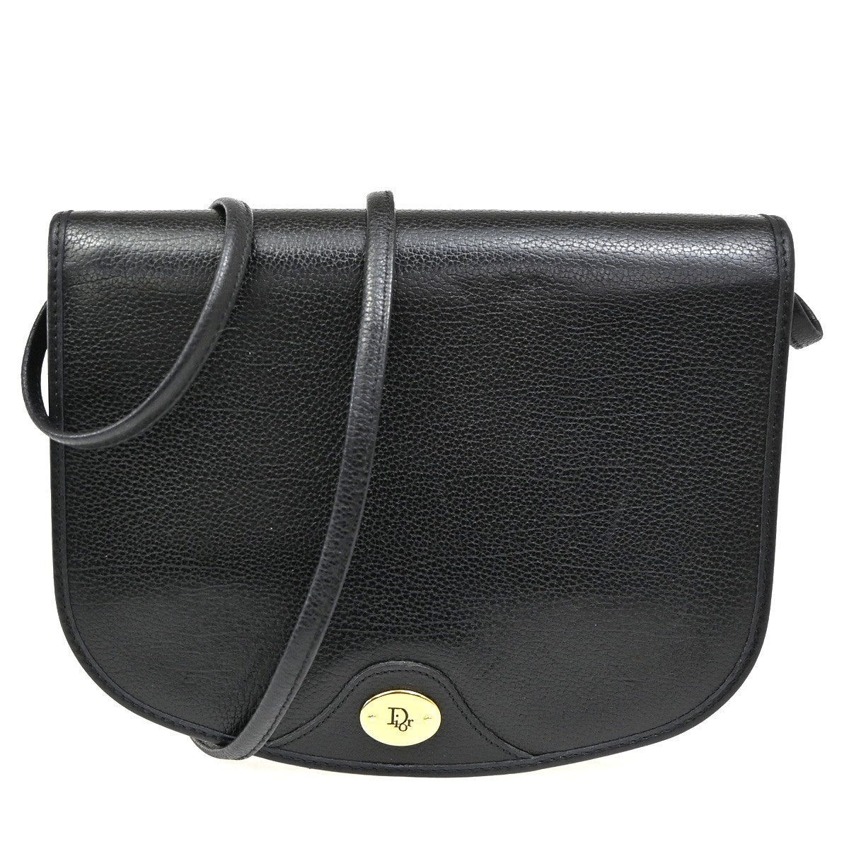 Christian Dior Vintage Honeycomb Flap Crossbody Bag Canvas and Leather, Black, PVC, Shoulder Bag