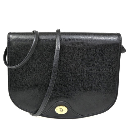 Christian Dior Vintage Honeycomb Flap Crossbody Bag Canvas and Leather, Black, PVC, Shoulder Bag