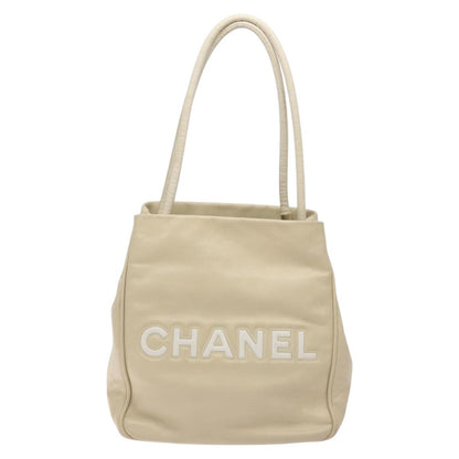 Chanel Camellia Tote Leather, BEIGE, LEATHER, Tote bag