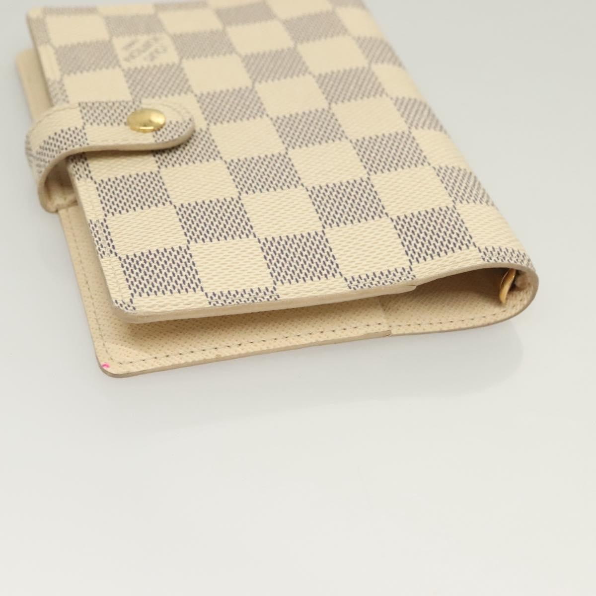 Louis Vuitton Agenda Cover Damier Azur, WHITE, CANVAS, Tech accessory