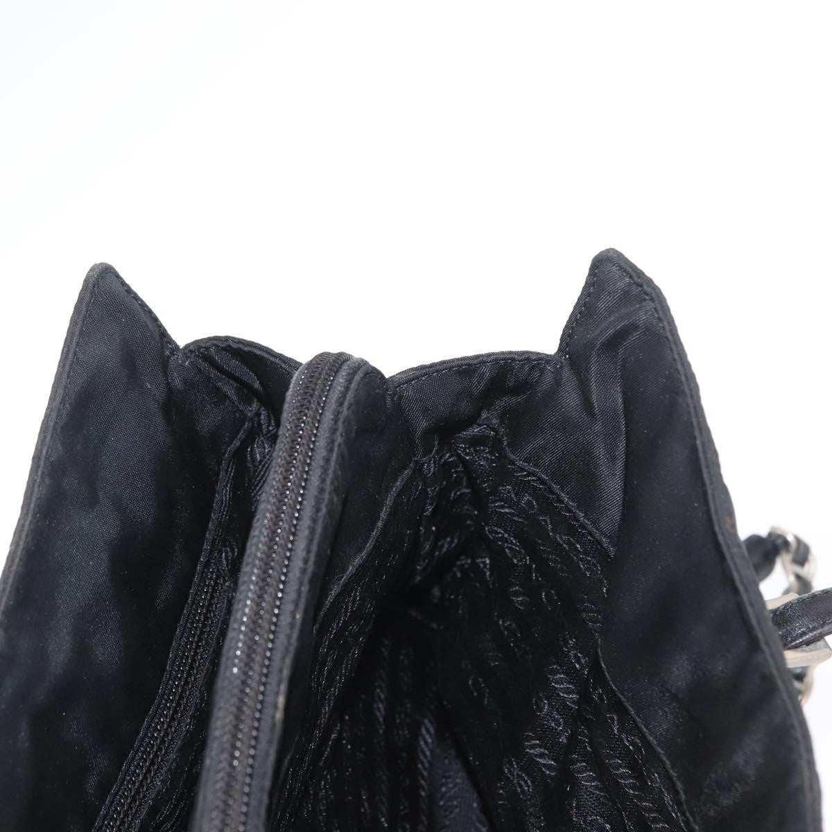 Prada Vintage Chain Shoulder Bag Tessuto, BLACK, NYLON, Shoulder bag