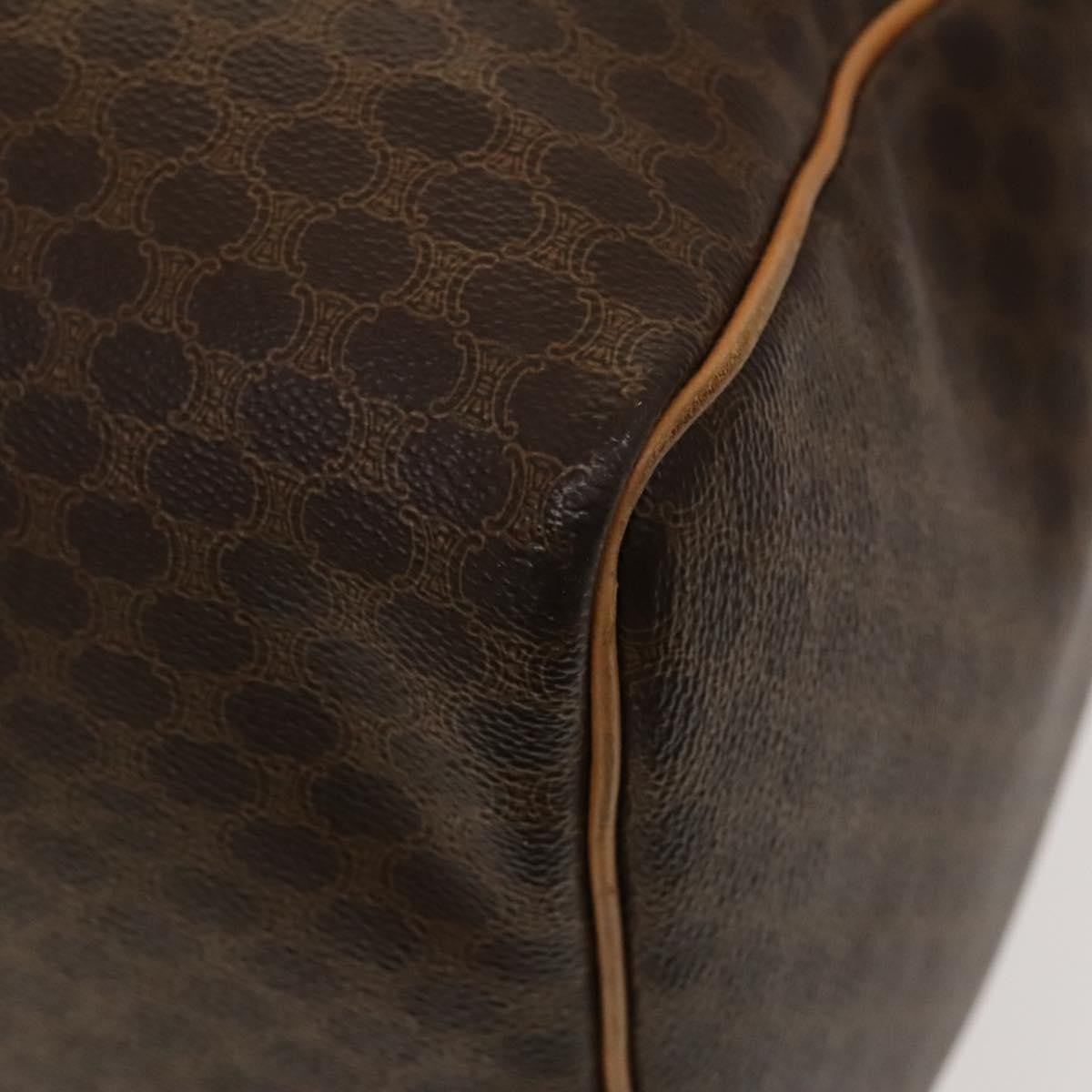 Celine Macadam Handbag Macadam with leather, BROWN, CANVAS, Handbag