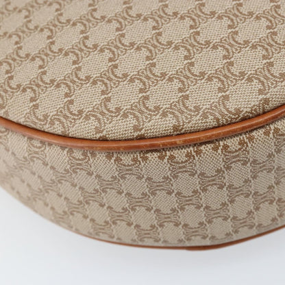 Celine Vintage Macadam Shoulder Bag Canvas and Leather, BEIGE, CANVAS, Shoulder bag