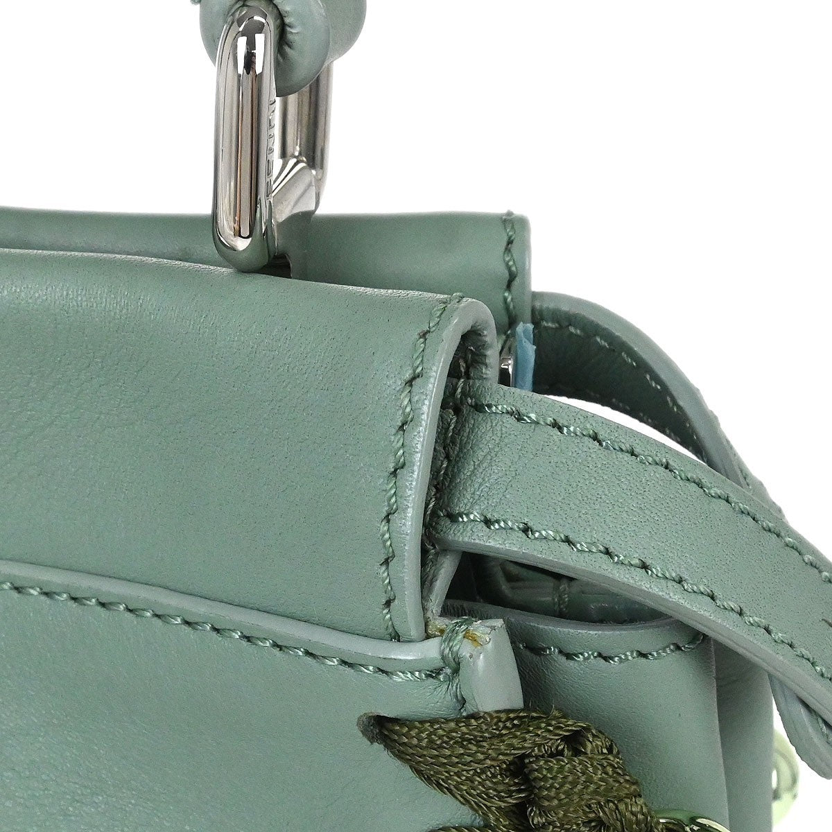 Fendi Peekaboo Bag Leather, Green, Leather, Handbag