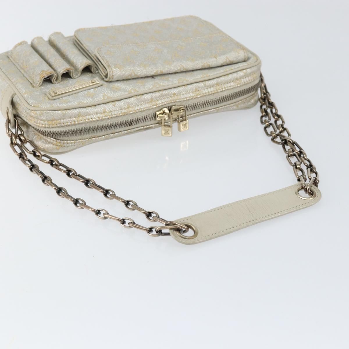 Louis Vuitton McKenna Shoulder Bag Mini Lin, SILVER, CANVAS, Shoulder bag