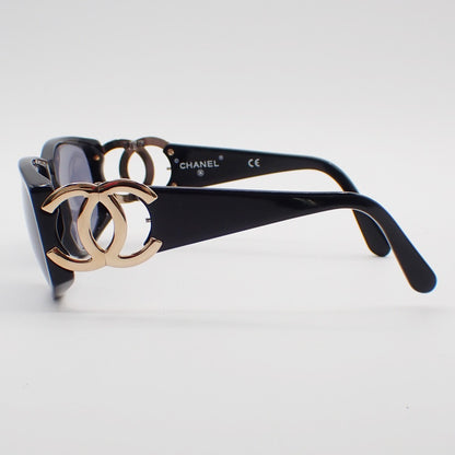 Chanel Logo CC Sunglasses Plastic, Black, Plastic, Sunglasses