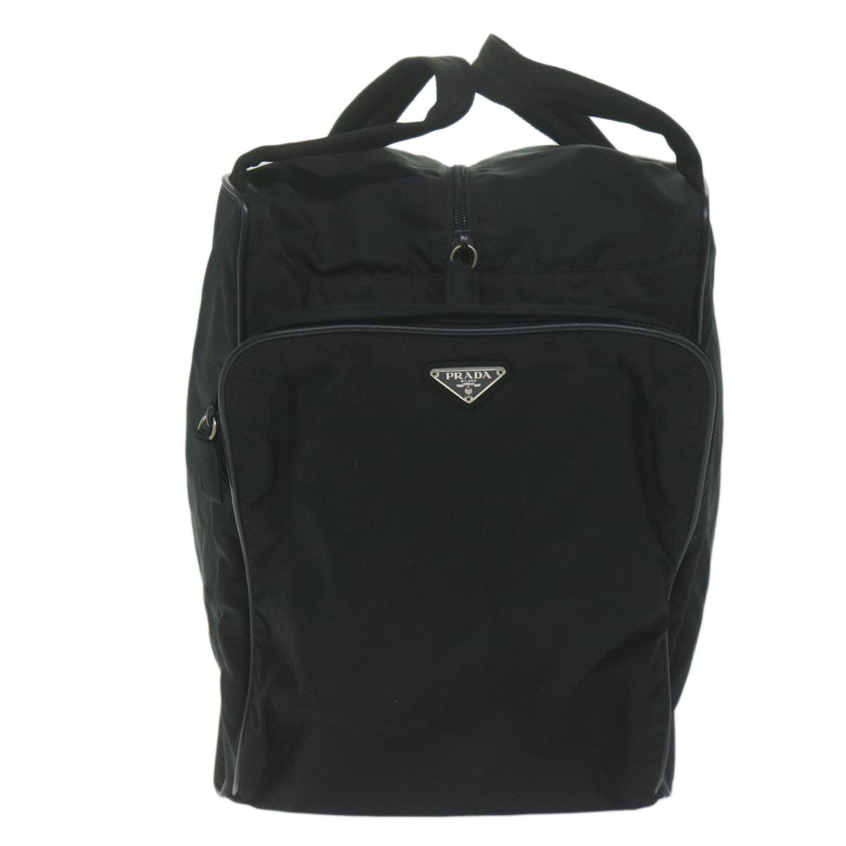 Prada Vintage Zip Handbag Tessuto, BLACK, NYLON, Handbag