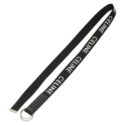 Celine Double Ring Belt Canvas, BLACK, CANVAS, Belts