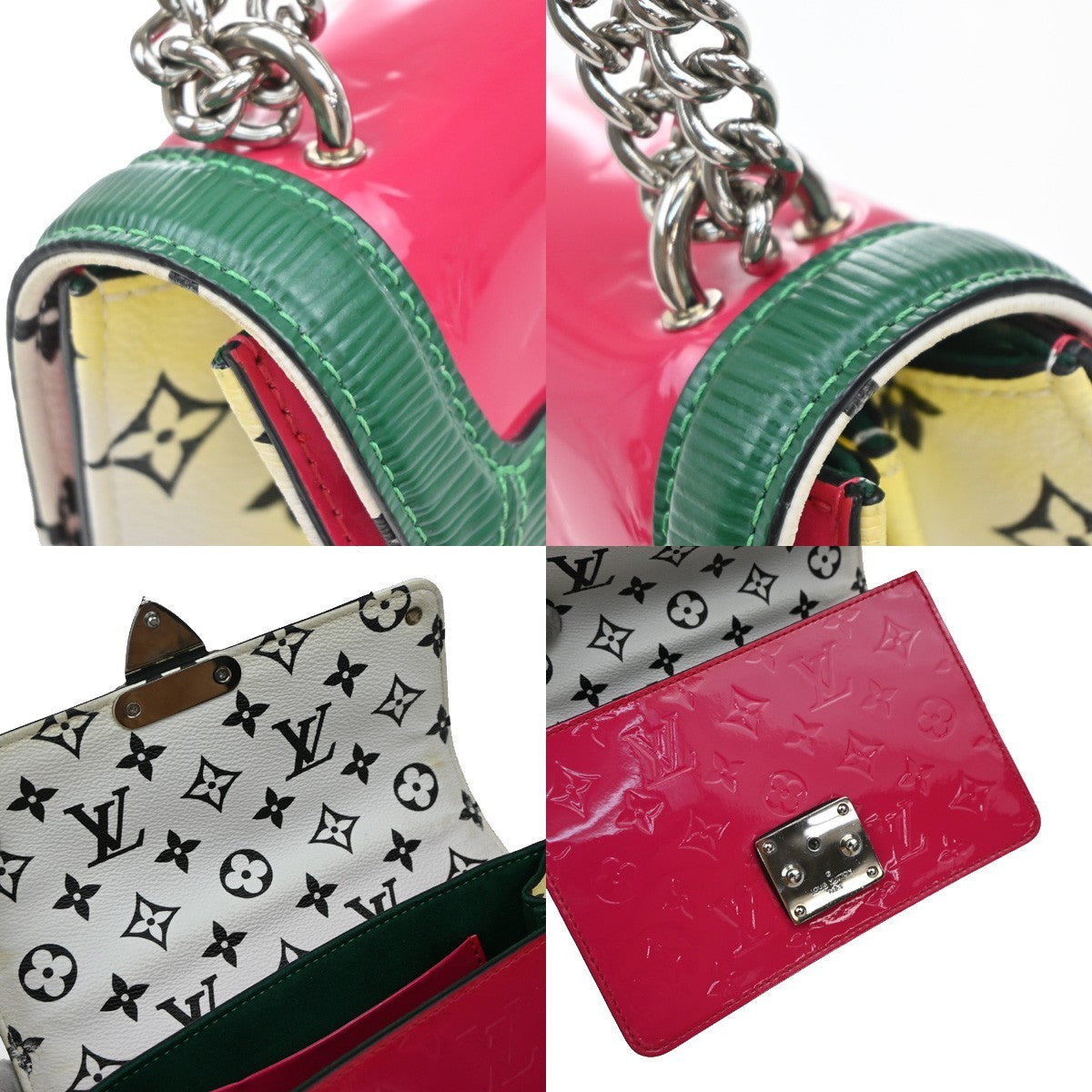 Louis Vuitton Wynwood Handbag Monogram Vernis with Monogram Canvas and Epi Leather, PINK, PATENT_LEATHER, Shoulder bag