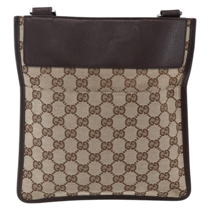 Gucci Front Pocket Messenger Canvas, BEIGE, CANVAS, Shoulder bag