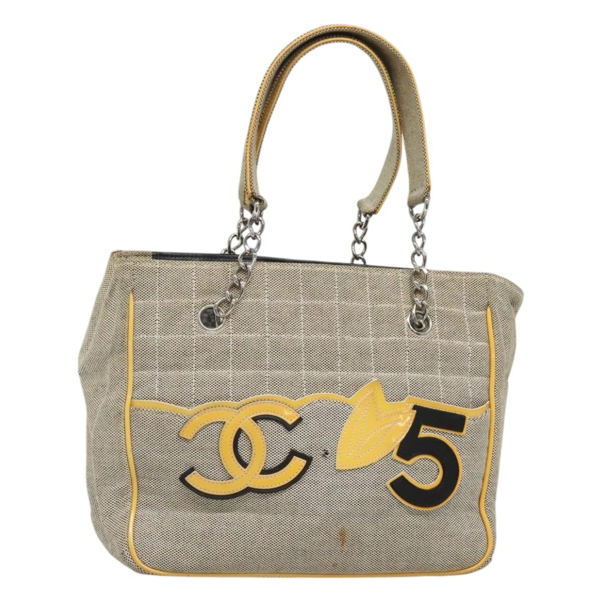 Chanel Camellia No.5 Tote Canvas, BEIGE, CANVAS, Tote bag