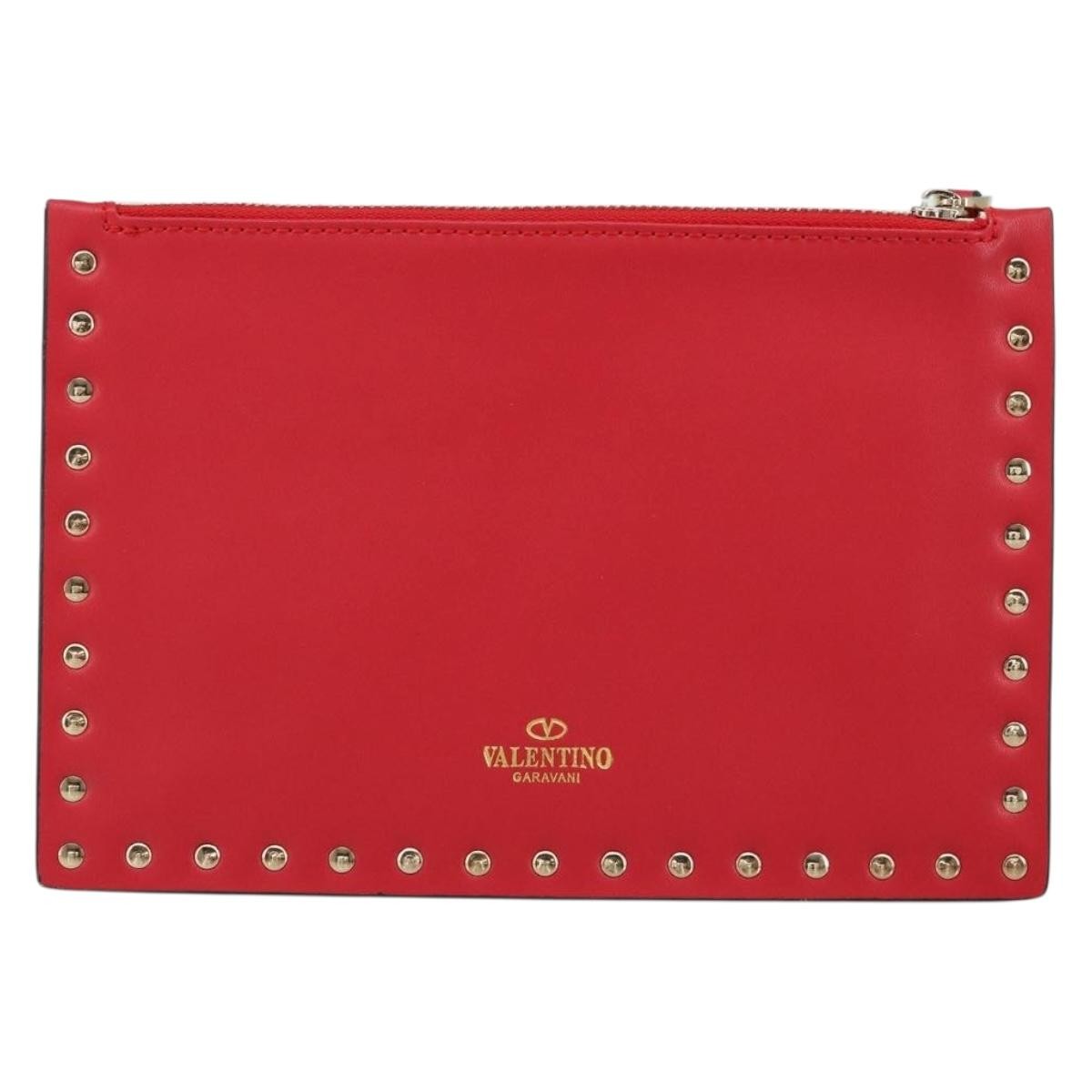Valentino Garavani Rockstud Pouch Leather, PINK, LEATHER, Clutche & pouche