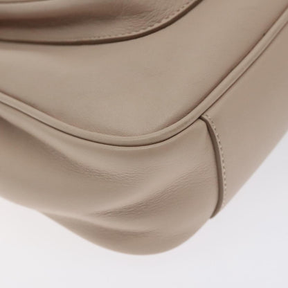 Salvatore Ferragamo Gancini Shoulder Bag Leather, BEIGE, LEATHER, Shoulder bag