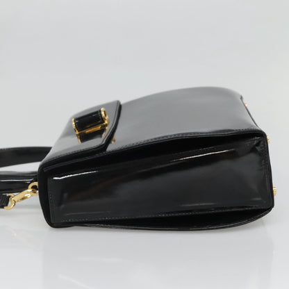 Salvatore Ferragamo Gancini handbag Patent leather, BLACK, PATENT_LEATHER, Handbag