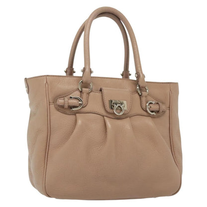 Salvatore Ferragamo Gancini handbag Leather, PINK, LEATHER, Handbag