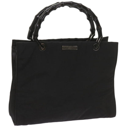 Gucci Bamboo Shopper Tote Canvas, BLACK, CANVAS, Tote bag