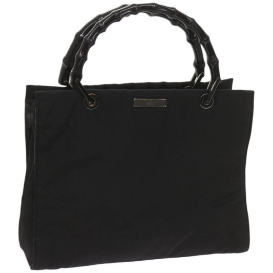 Gucci Bamboo Shopper Tote Canvas, BLACK, CANVAS, Tote bag