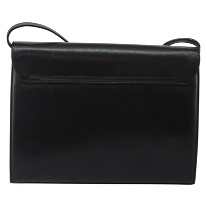 Salvatore Ferragamo Gancini Shoulder Bag Leather, BLACK, LEATHER, Shoulder bag