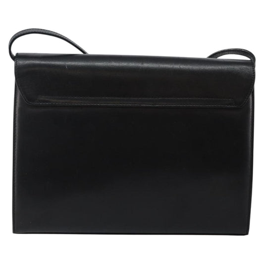 Salvatore Ferragamo Gancini Shoulder Bag Leather, BLACK, LEATHER, Shoulder bag