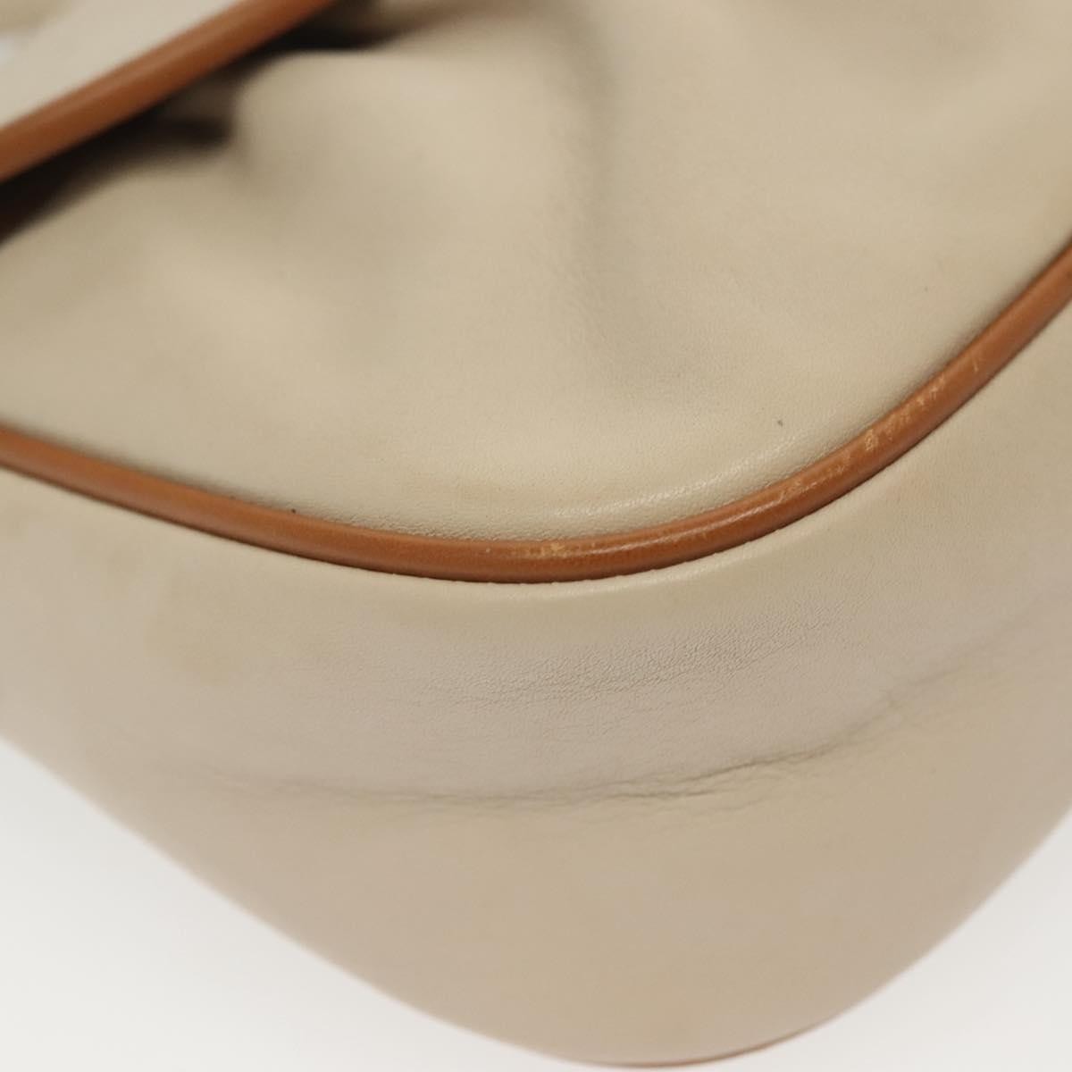 Celine Vintage Triomphe Shoulder Bag Leather, BEIGE, LEATHER, Shoulder bag