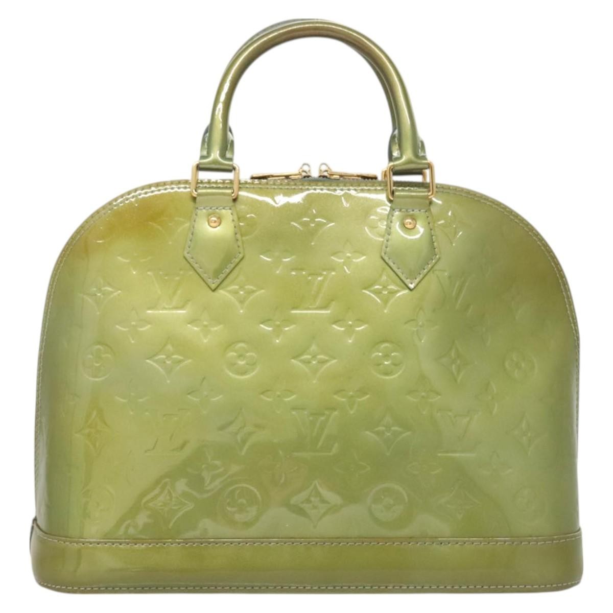 Louis Vuitton Alma Handbag Monogram Vernis, GREEN, PATENT_LEATHER, Handbag