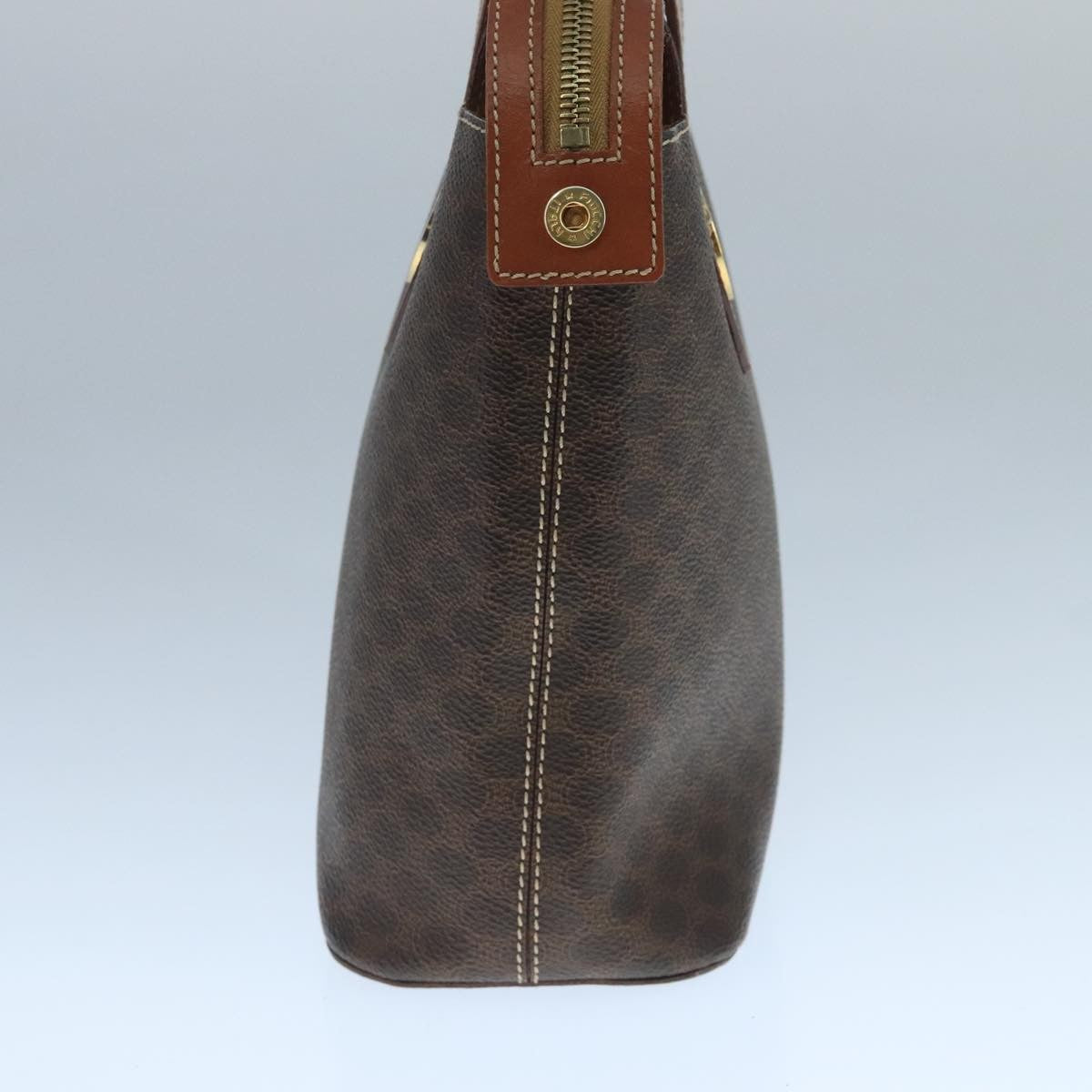 Celine Macadam Handbag Macadam with leather, BROWN, CANVAS, Handbag