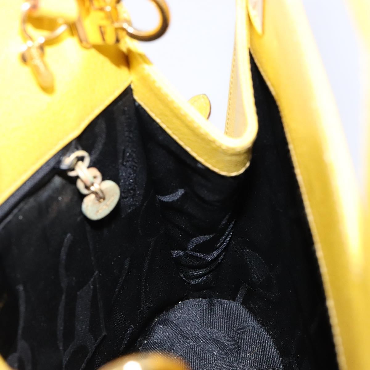 Salvatore Ferragamo Wanda Top Handle Shoulder Bag Leather, YELLOW, LEATHER, Handbag