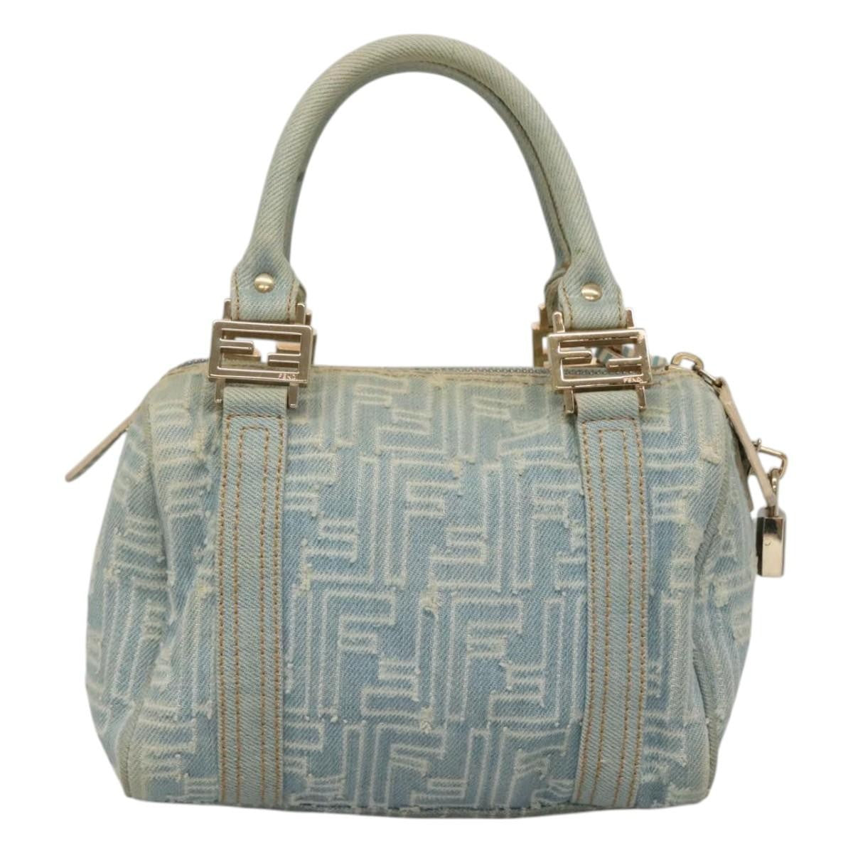 Fendi Boston Bag Denim, BLUE, DENIM_JEANS, Handbag