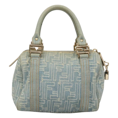 Fendi Boston Bag Denim, BLUE, DENIM_JEANS, Handbag