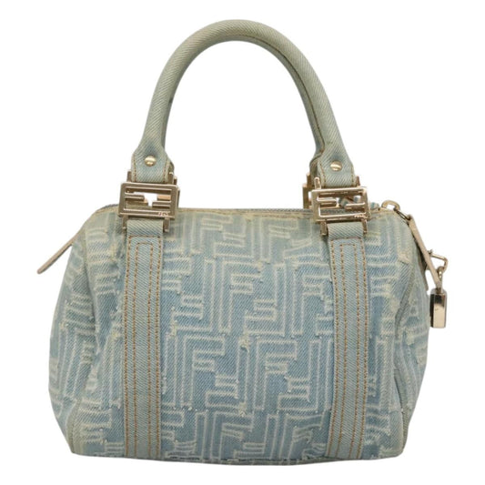 Fendi Boston Bag Denim, BLUE, DENIM_JEANS, Handbag