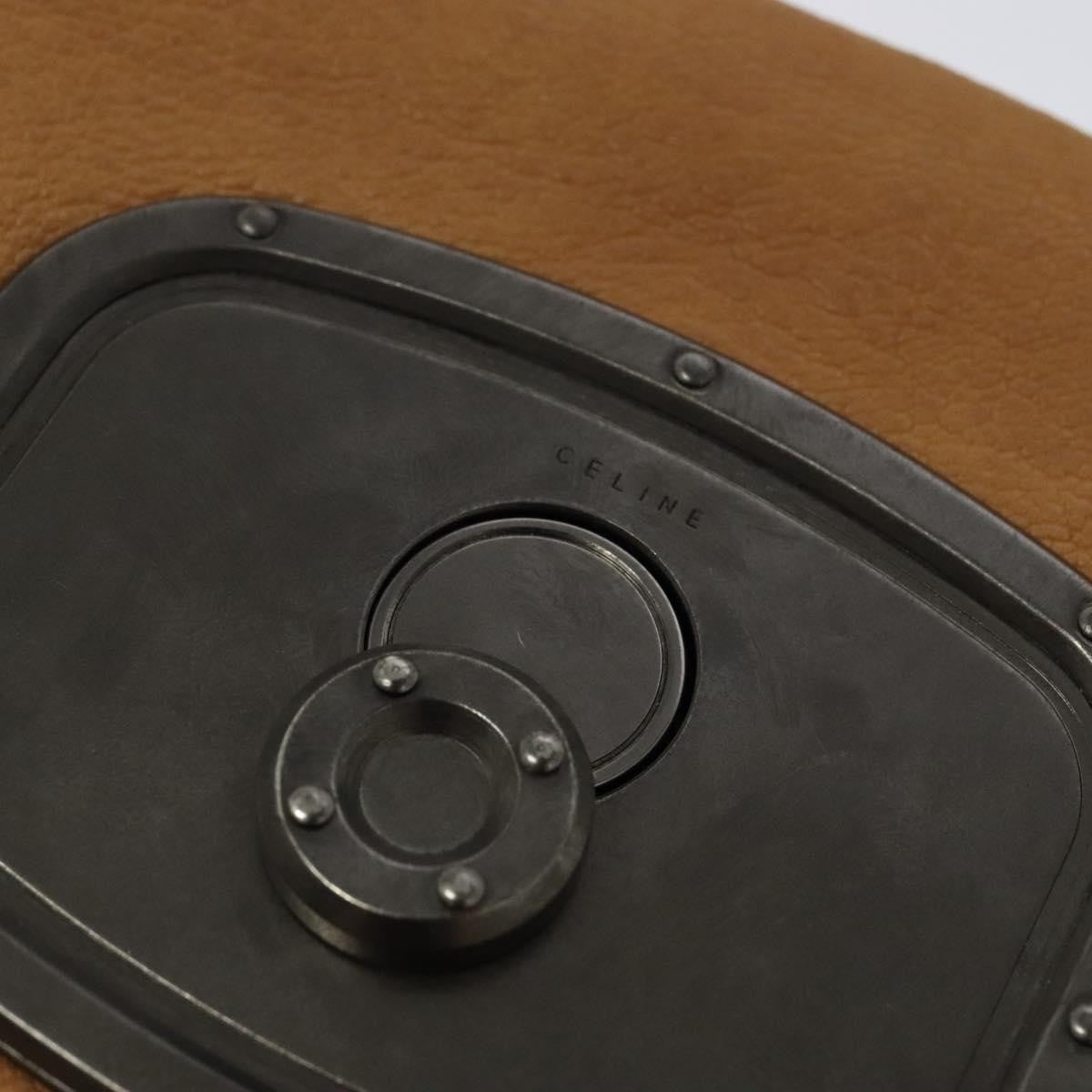 Celine Shoulder Bag Leather, BROWN, LEATHER, Shoulder bag