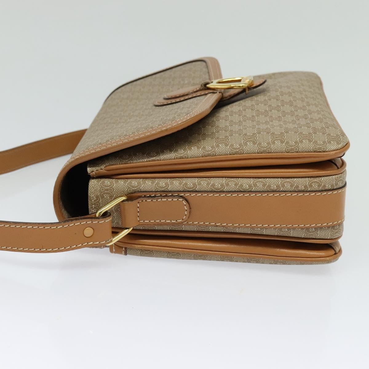 Celine Macadam Shoulder Bag Canvas, BEIGE, CANVAS, Shoulder bag