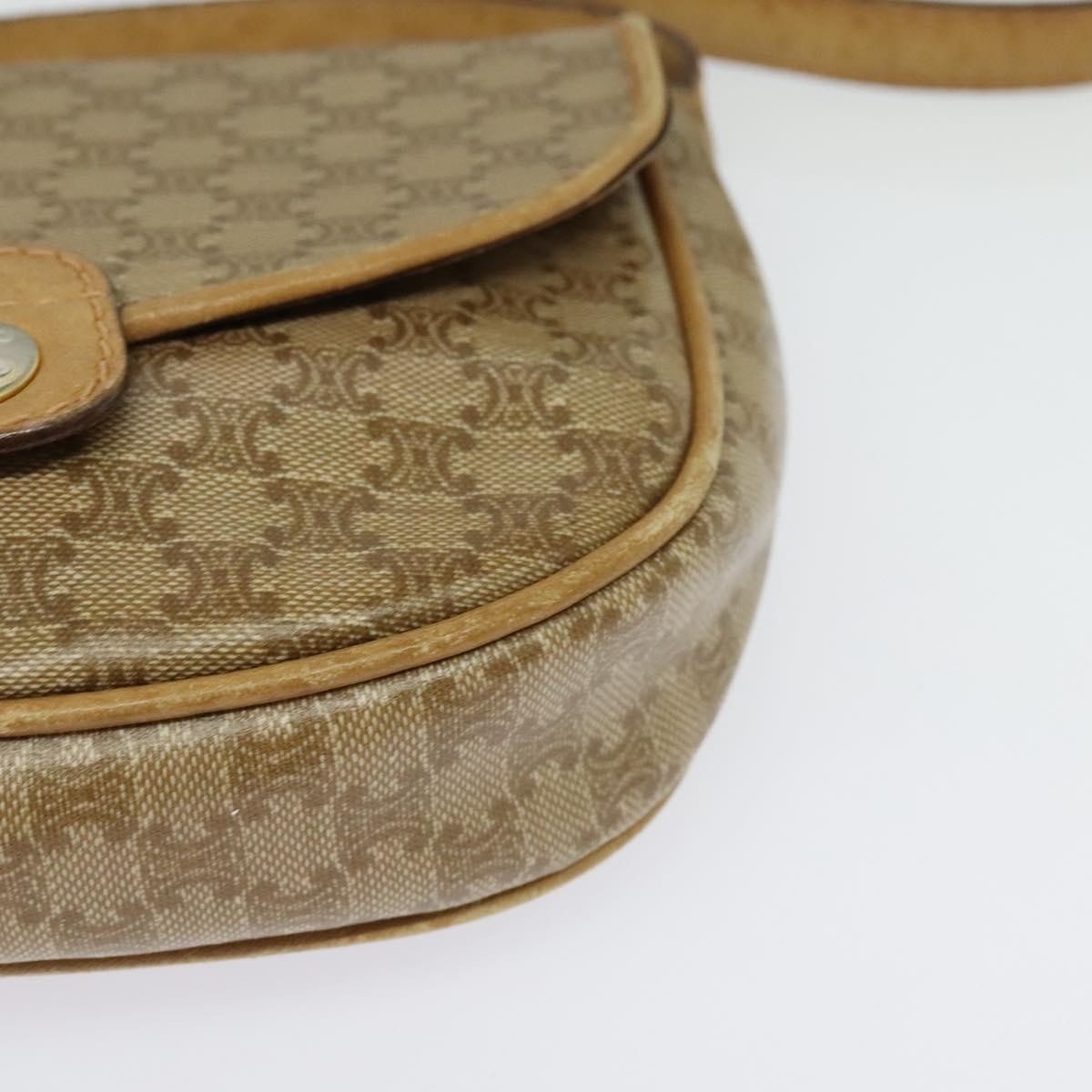 Celine Vintage Macadam Shoulder Bag Macadam Canva  Vinyl, BEIGE, PVC, Shoulder bag