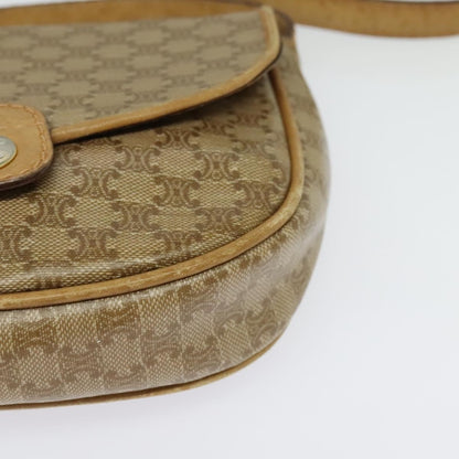 Celine Vintage Macadam Shoulder Bag Macadam Canva  Vinyl, BEIGE, PVC, Shoulder bag