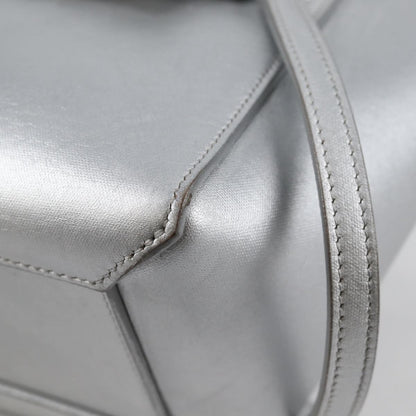 Celine Belt Bag Textured Leather, SILVER, LEATHER, Shoulder bag