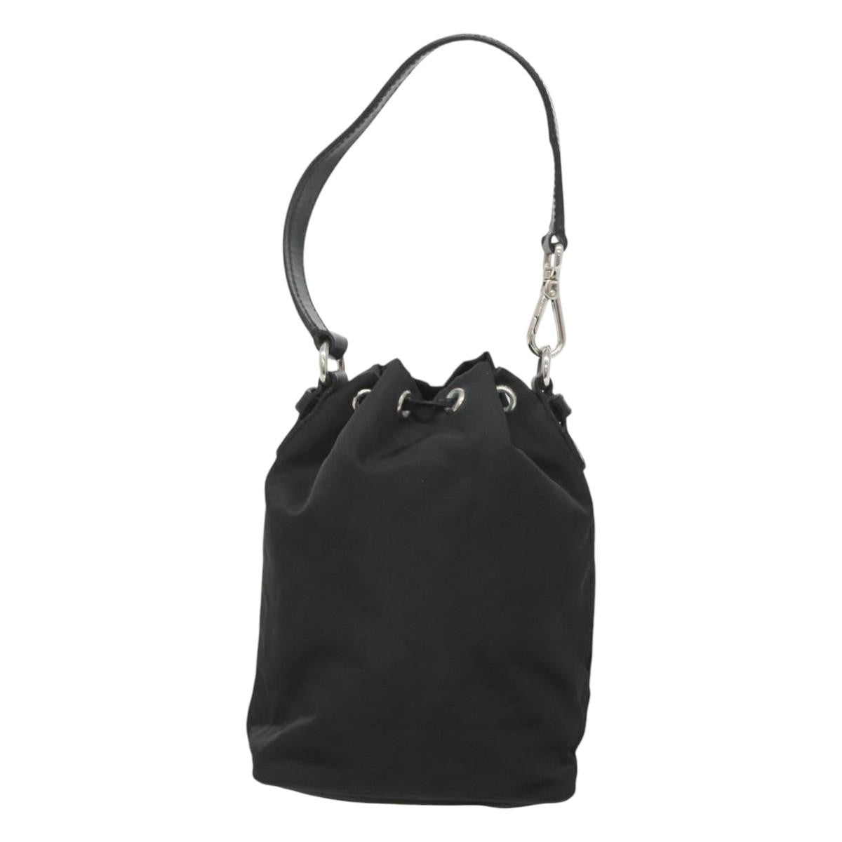Prada Drawstring Pouch Tessuto, BLACK, NYLON, Clutche & pouche