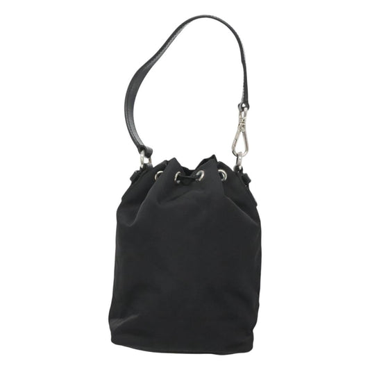Prada Drawstring Pouch Tessuto, BLACK, NYLON, Clutche & pouche