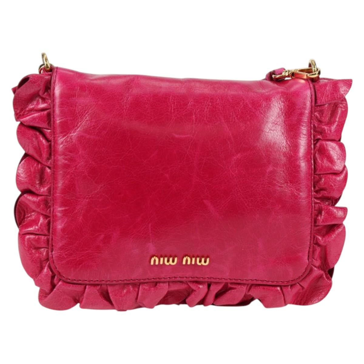 Miu Miu Shoulder Bag Leather, PINK, LEATHER, Shoulder bag